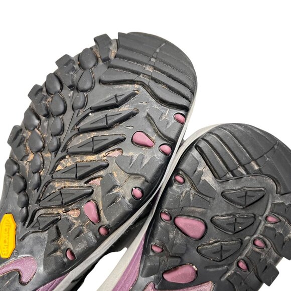 The North Face Gore-Tex Hiking Boots Shoes Gray Purple Vibram Sole Size 9 Trail - Picture 14 of 16